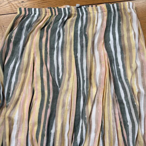 new directions Pastel Yellow, Sage Green Pink Gauze Godet Maxi Skirt XL READ - Picture 5 of 10
